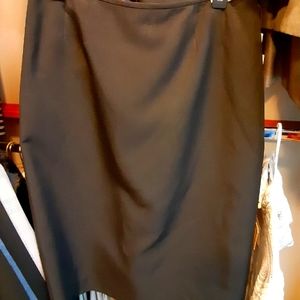 Straight Black Skirt with Back slit